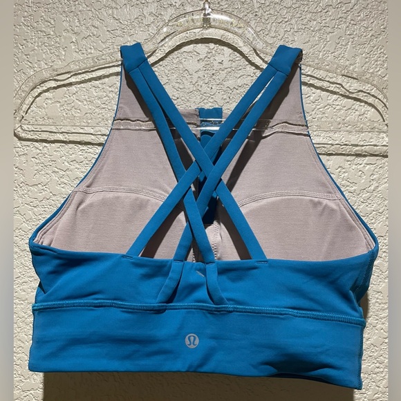 Lululemon NWT Energy High Neck LL sports Bra Zipper Blue Size 10 - Picture 2 of 7